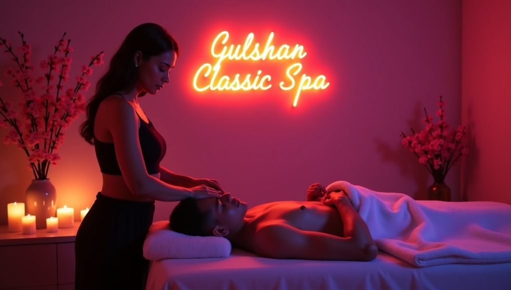 Home flux dev image is a serene and inviting spa scene with a purpl 3