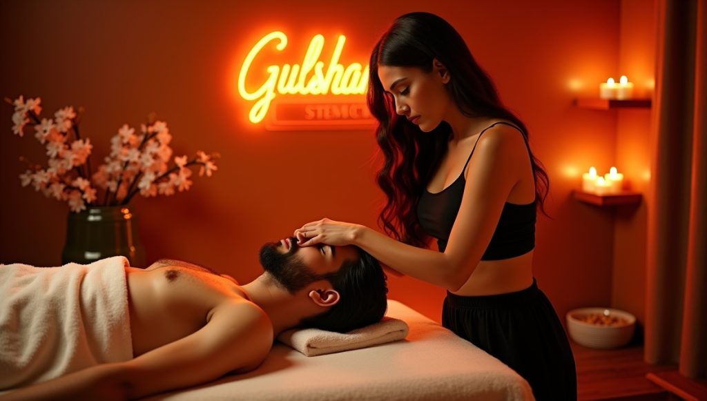 Home flux dev image is a serene and inviting spa scene with a warm 2